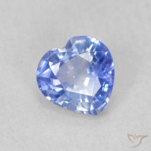 Zaffiro Blu pastello naturale da 0.37 ct, Cuore, VVS-VS