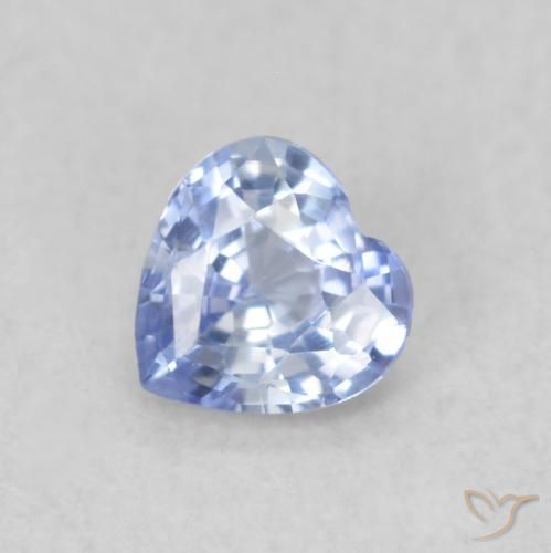 0.33ct Naturale Blu pastello Zaffiro, Cuore, VVS-VS