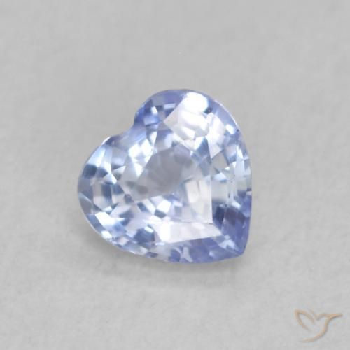 Zaffiro Blu pastello naturale da 0.33 ct, Cuore, VVS-VS