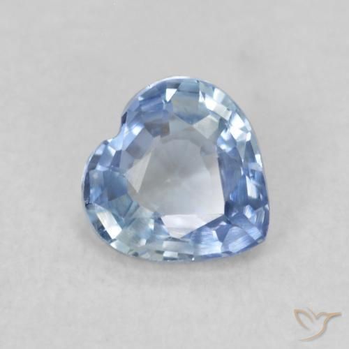 Zaffiro Blu violaceo chiaro naturale da 0.42 ct, Cuore, VVS-VS