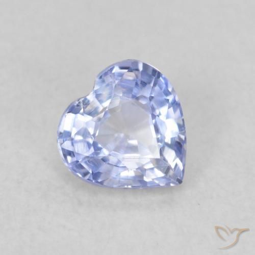 Zaffiro Viola blu chiaro naturale da 0.35 ct, Cuore, VVS-VS