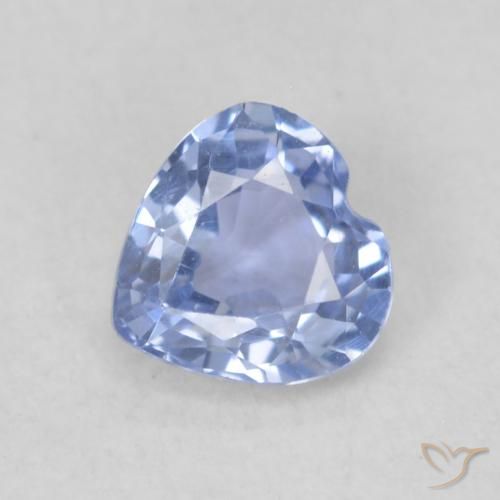 0.43ct Naturale Viola blu chiaro Zaffiro, Cuore, VVS-VS