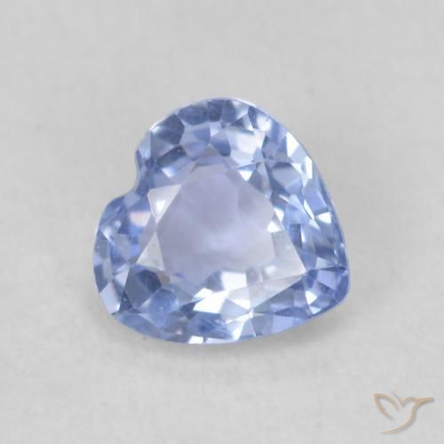 Zaffiro Viola blu chiaro naturale da 0.43 ct, Cuore, VVS-VS