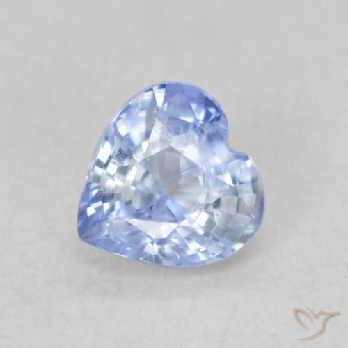 0.43ct Naturale Blu pastello Zaffiro, Cuore, VVS-VS