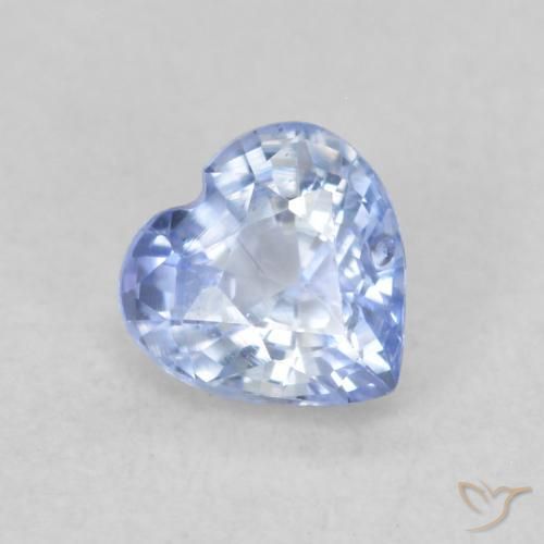 Zaffiro Blu pastello naturale da 0.43 ct, Cuore, VVS-VS