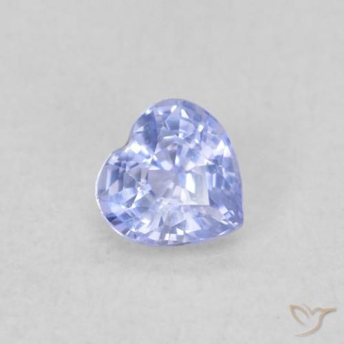 0.25ct Naturale Blu pastello Zaffiro, Cuore, VVS-VS