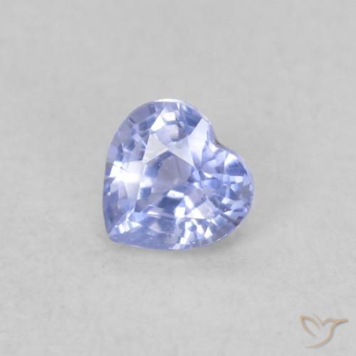 Zaffiro Blu pastello naturale da 0.25 ct, Cuore, VVS-VS