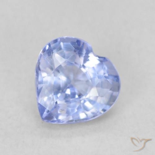 0.49ct Naturale Blu pastello Zaffiro, Cuore, VVS-VS, Photo A