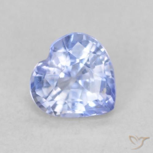 Zaffiro Blu pastello naturale da 0.49 ct, Cuore, VVS-VS
