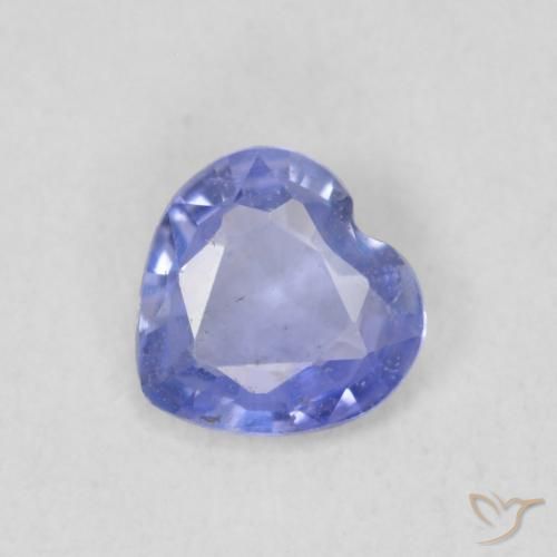 0.41ct Naturale Viola Blu Zaffiro, Cuore, VS