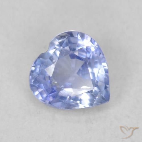 0.46ct Naturale Blu pastello Zaffiro, Cuore, VS