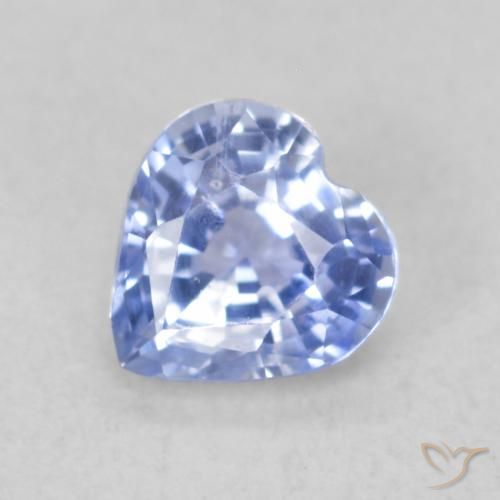 0.48ct Naturale Blu pastello Zaffiro, Cuore, VS