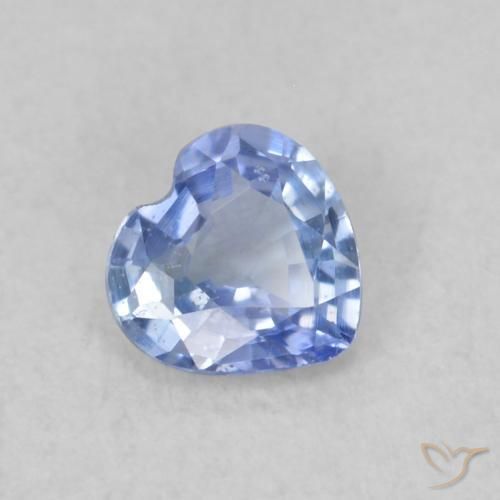Zaffiro Blu pastello naturale da 0.31 ct, Cuore, VS