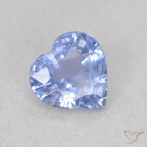 0.40ct Naturale Blu pastello Zaffiro, Cuore, VS