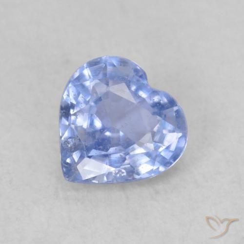 Zaffiro Blu pastello naturale da 0.40 ct, Cuore, VS