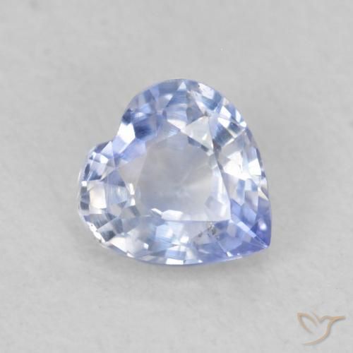 0.43ct Naturale Blu pastello Zaffiro, Cuore, VS
