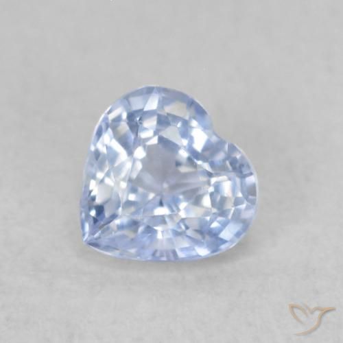 0.39ct Naturale Blu pastello Zaffiro, Cuore, VS
