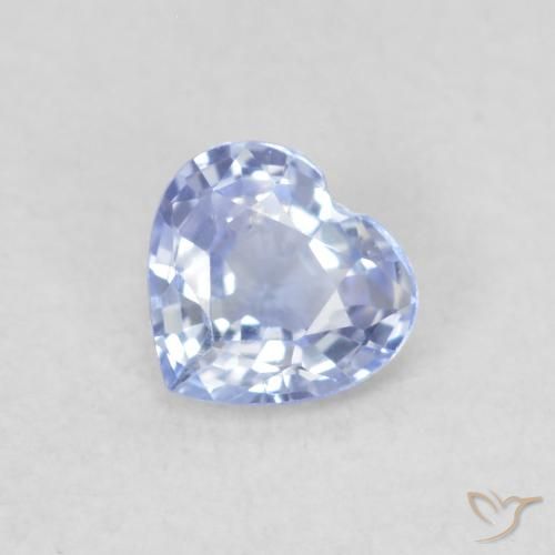 Zaffiro Blu violaceo chiaro naturale da 0.28 ct, Cuore, VS
