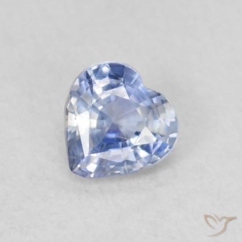 0.31ct Naturale Blu pastello Zaffiro, Cuore, VS