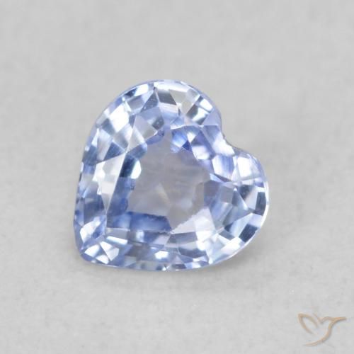 0.38ct Naturale Blu pastello Zaffiro, Cuore, VVS-VS