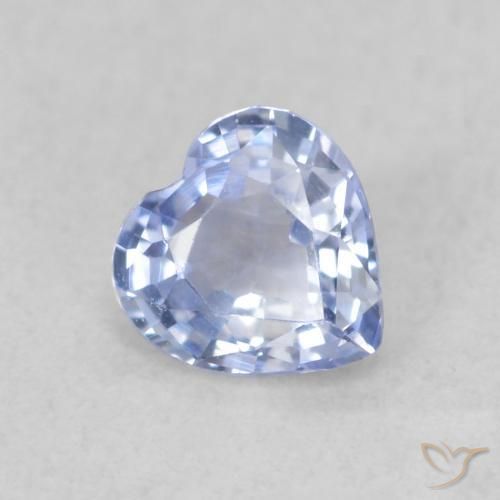 Zaffiro Blu pastello naturale da 0.38 ct, Cuore, VVS-VS