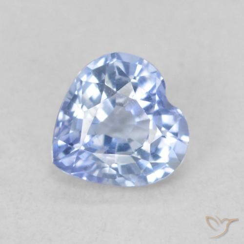 0.48ct Naturale Blu pastello Zaffiro, Cuore, VVS-VS
