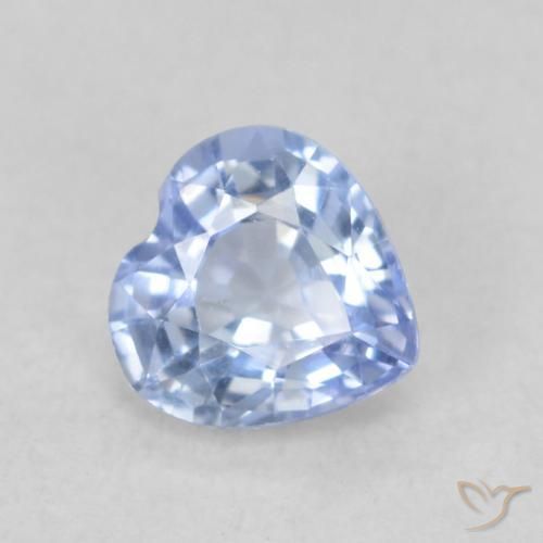 Zaffiro Blu pastello naturale da 0.48 ct, Cuore, VVS-VS