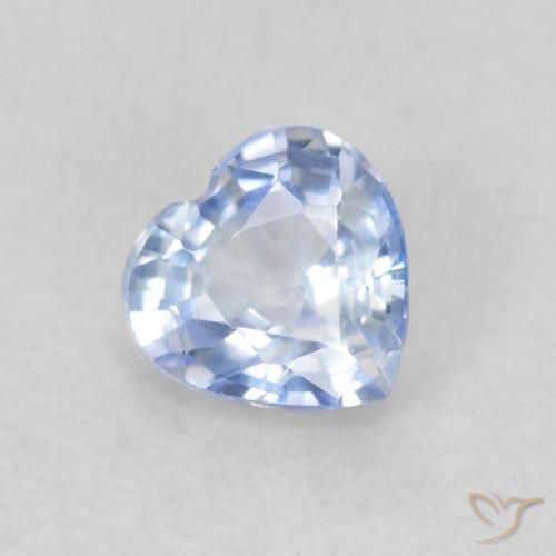 Zaffiro Blu pastello naturale da 0.37 ct, Cuore, VVS-VS