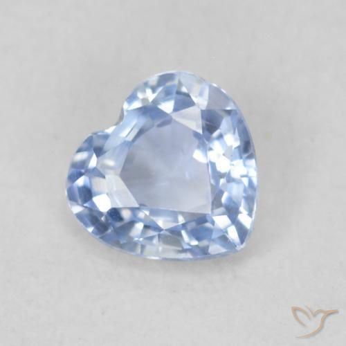 Zaffiro Blu violaceo chiaro naturale da 0.42 ct, Cuore, VVS-VS