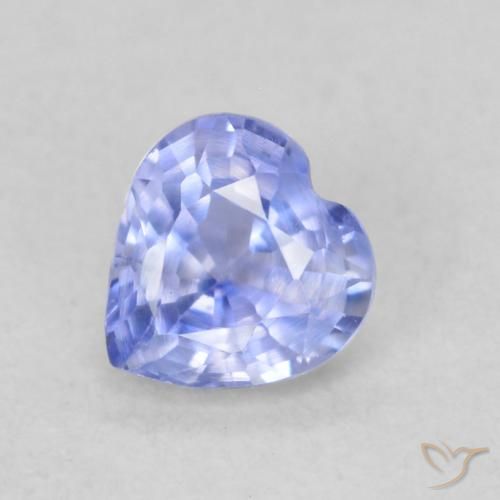 Zaffiro Blu violaceo chiaro naturale da 0.43 ct, Cuore, VS