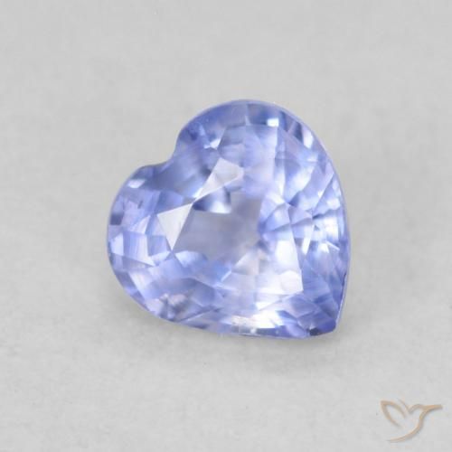 Zaffiro Blu violaceo chiaro naturale da 0.43 ct, Cuore, VS