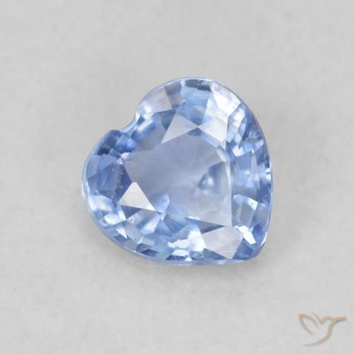 0.40ct Naturale Blu violaceo chiaro Zaffiro, Cuore, VS