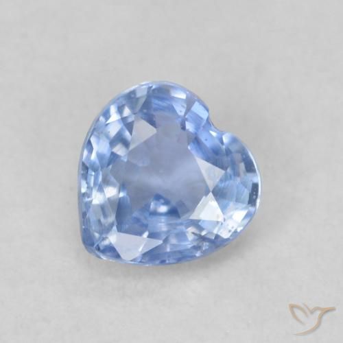 Zaffiro Blu violaceo chiaro naturale da 0.40 ct, Cuore, VS