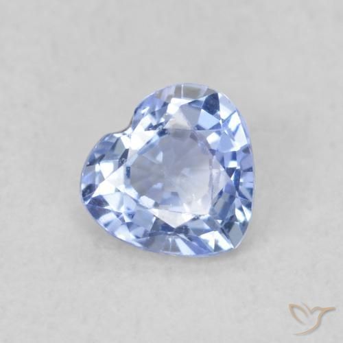 Zaffiro Blu pastello naturale da 0.34 ct, Cuore, VS