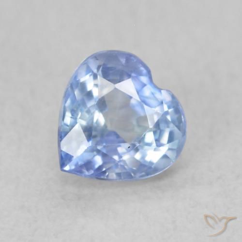 0.51ct Naturale Blu pastello Zaffiro, Cuore, VS