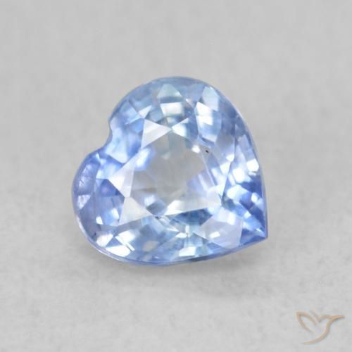 Zaffiro Blu pastello naturale da 0.51 ct, Cuore, VS