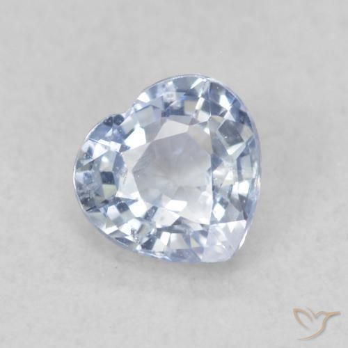 Zaffiro Blu violaceo chiaro naturale da 0.47 ct, Cuore, VS