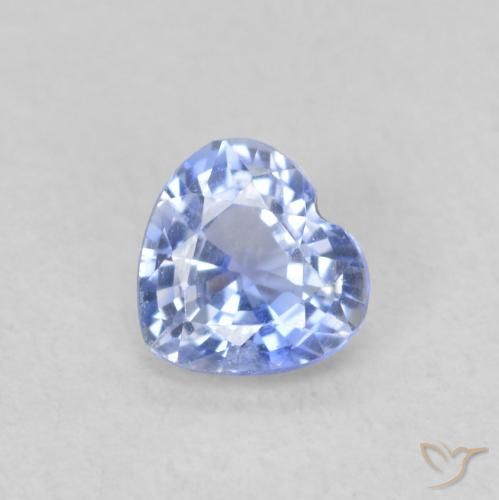 Zaffiro Blu pastello naturale da 0.44 ct, Cuore, VS