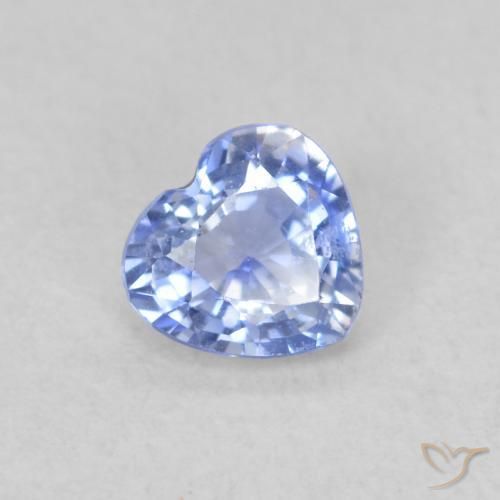 Zaffiro Blu pastello naturale da 0.44 ct, Cuore, VS