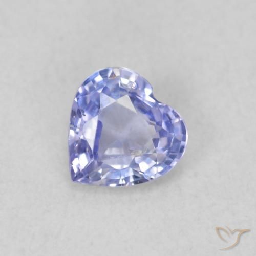0.41ct Naturale Blu pastello Zaffiro, Cuore, VS