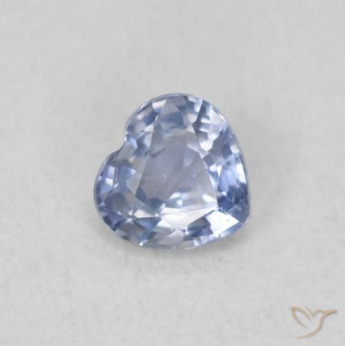 Zaffiro Blu violaceo chiaro naturale da 0.39 ct, Cuore, VVS-VS