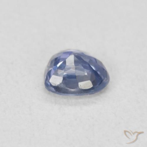 Zaffiro Blu violaceo chiaro naturale da 0.39 ct, Cuore, VVS-VS