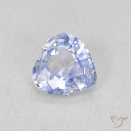Zaffiro Blu pastello naturale da 0.48 ct, Cuore, VS