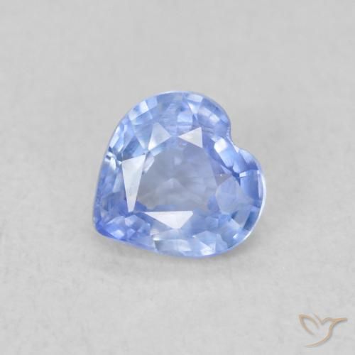 0.45ct Naturale Blu violaceo chiaro Zaffiro, Cuore, VS