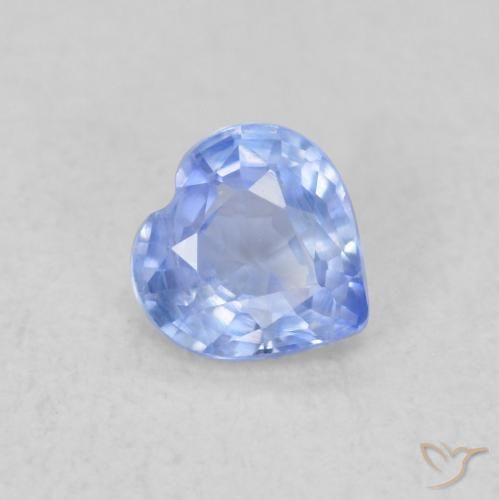 Zaffiro Blu violaceo chiaro naturale da 0.45 ct, Cuore, VS