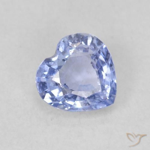 Zaffiro Blu violaceo chiaro naturale da 0.41 ct, Cuore, VS