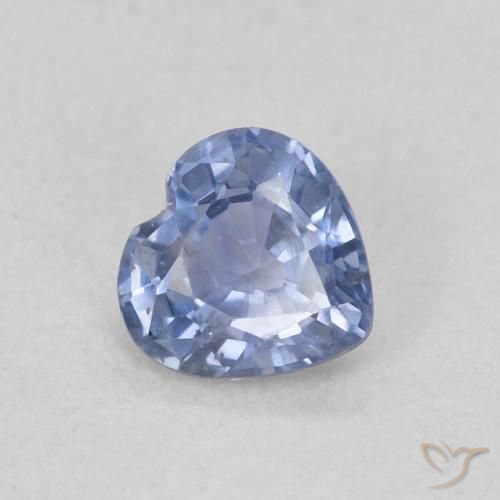 Zaffiro Viola blu chiaro naturale da 0.37 ct, Cuore, VS