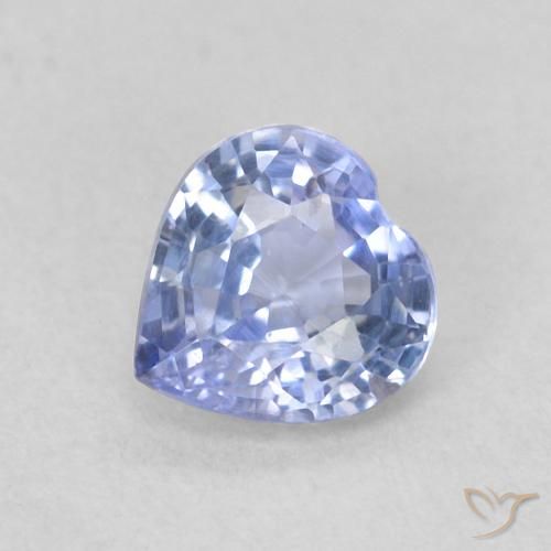 0.43ct Naturale Blu violaceo chiaro Zaffiro, Cuore, VS