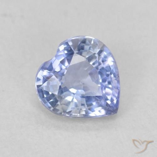 Zaffiro Blu violaceo chiaro naturale da 0.43 ct, Cuore, VS