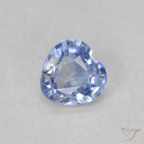 0.41ct Naturale Blu pastello Zaffiro, Cuore, VS